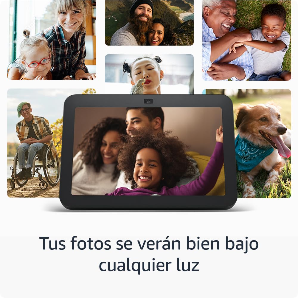 Echo Show 8 (Última generación) | Pantalla táctil inteligente de alta definición con audio espacial, controlador de Hogar digital y Alexa | Antracita