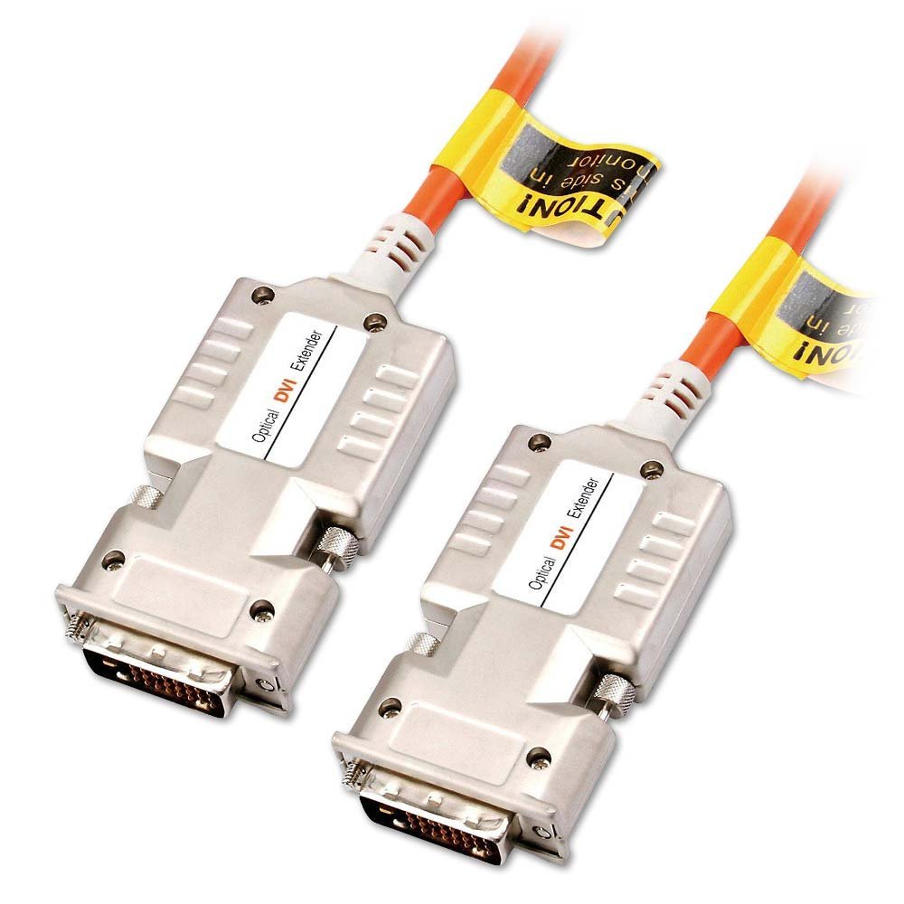 Lindy - Cable híbrido de Enlace único DVI-D (Fibra óptica, 80 m)