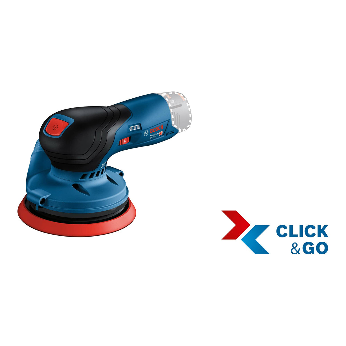 Bosch Professional 12V System GEX 12V-125 - Lijadora excéntrica a batería (Brushless, Ø plato 125 mm, bolsa para polvo, sin batería, en L-BOXX)
