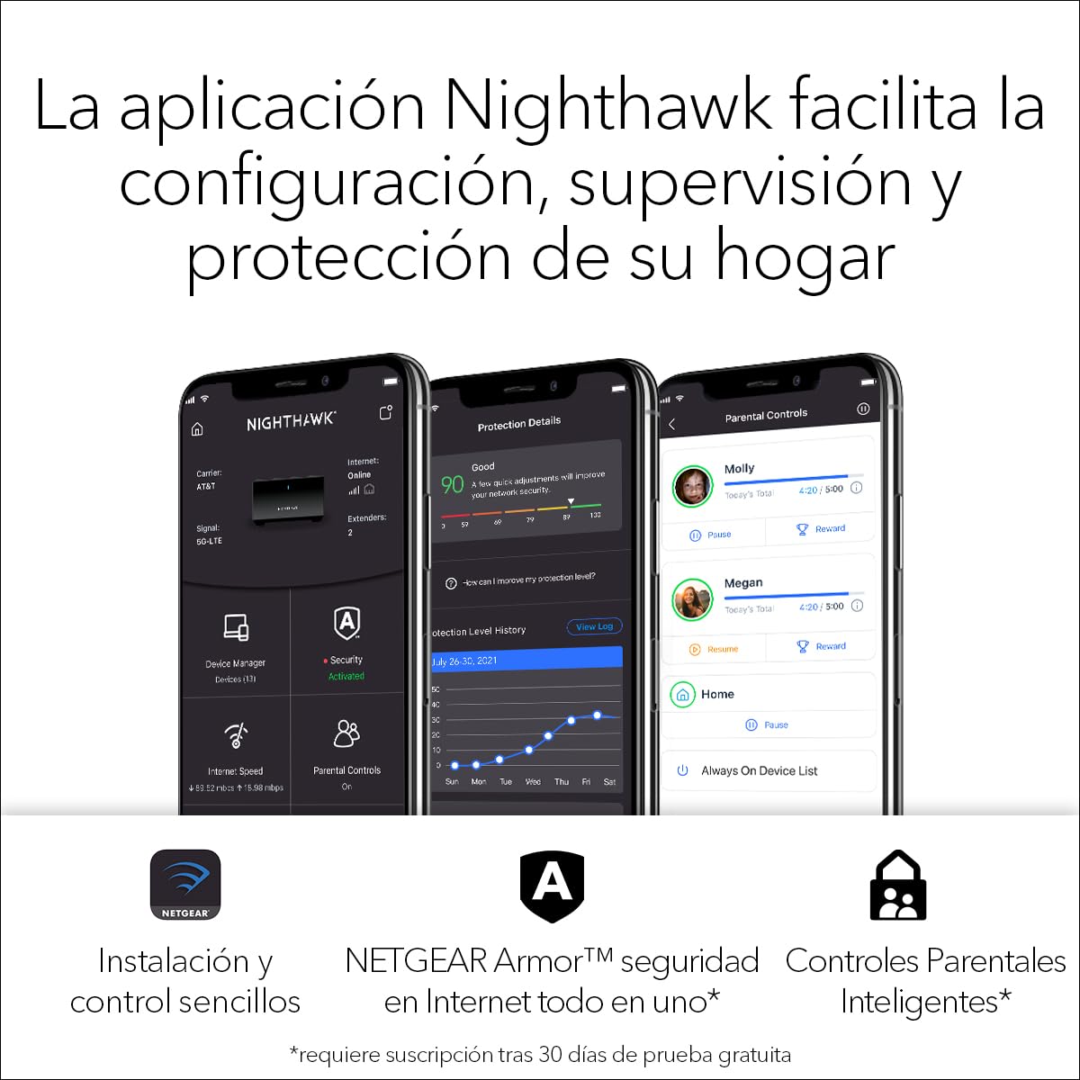 NETGEAR Nighthawk Sistema Mesh WiFi 6 MK73S - Router AX3000 con 2 satélites Extensores, Cobertura de hasta 400 m2 y más de 35 Dispositivos