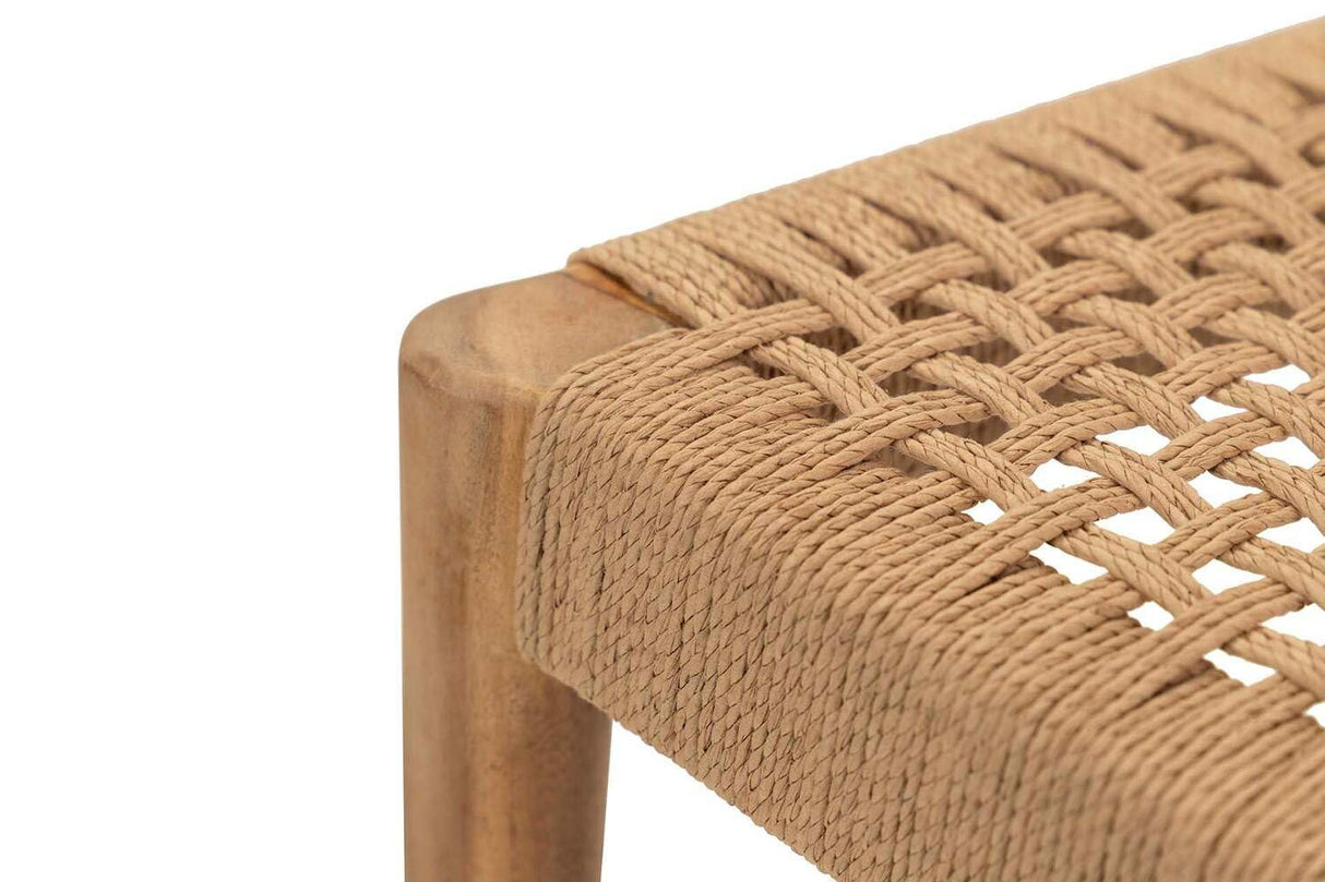 SILLA MADERA TEKA CUERO 51x52x85 CM