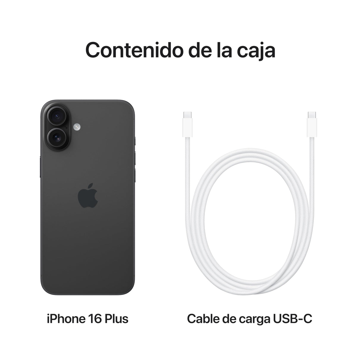 Apple iPhone 16 Plus (128 GB) - Negro + Funda Transparente con MagSafe