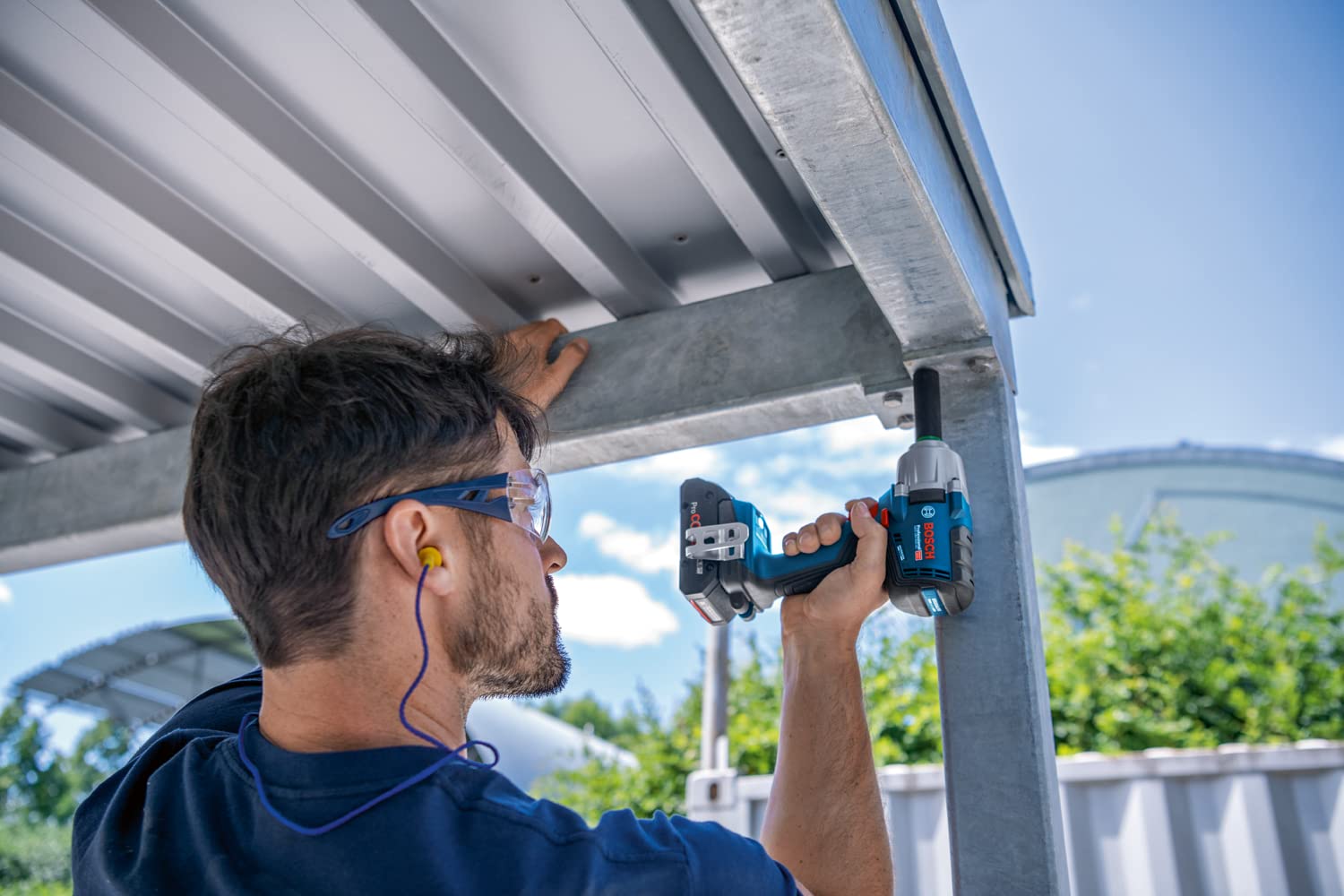 Bosch Professional 18V System GDS 18V-450 HC - Atornillador de impacto a batería (450 Nm, 800 Nm par de arranque, conectable, sin batería, en caja)