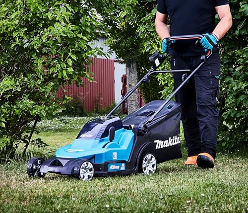 WDERNI Makita DLM432PT2 Akku-Rasenmäher 2x18V / 5,0 Ah, 2 Akkus + Doppelladegerät, 36 V, Gasolina