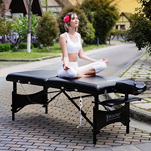 Master Massage ThermaTop - Camilla de Masaje para Galaxy Mobil (con Sistema de calefacción Integrado, Plegable, Banco de Masaje, Banco de Masaje, Patas de Madera, 76 cm), Color Negro