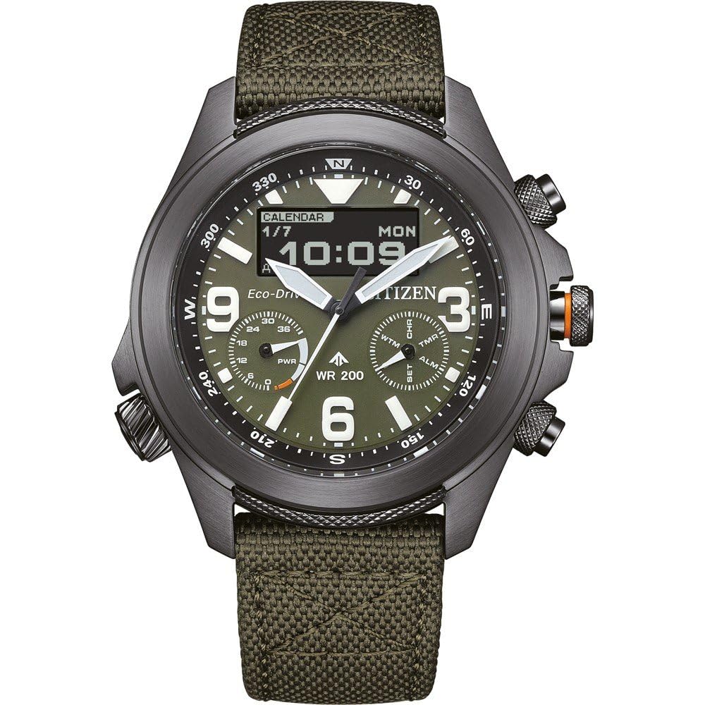 Citizen Reloj Análogico-Digital para Hombre de Cuarzo con Correa en Tela JV1005-02W