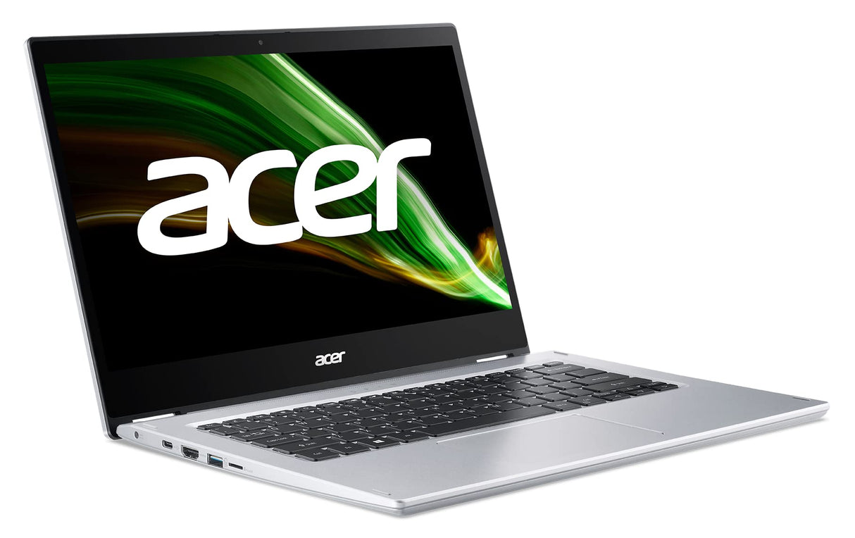Acer Spin 1 SP114-31N - Ordenador Portátil Táctil 14" Full HD LED IPS(Intel Celeron N5100, 4GB RAM, 128GB SSD, Intel UHD Graphics, Windows 11 Home S, Stylus pen) Silver, Teclado QWERTY Español