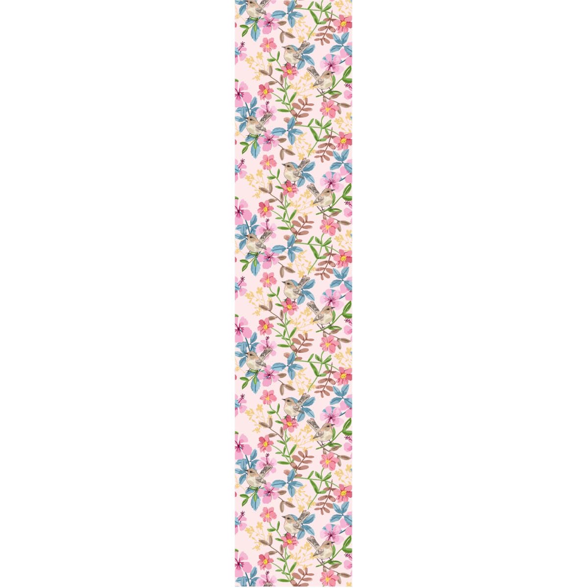 Ambiance - Adhesivo decorativo para papel pintado (300 x 60 cm), diseño de flores y gorriones