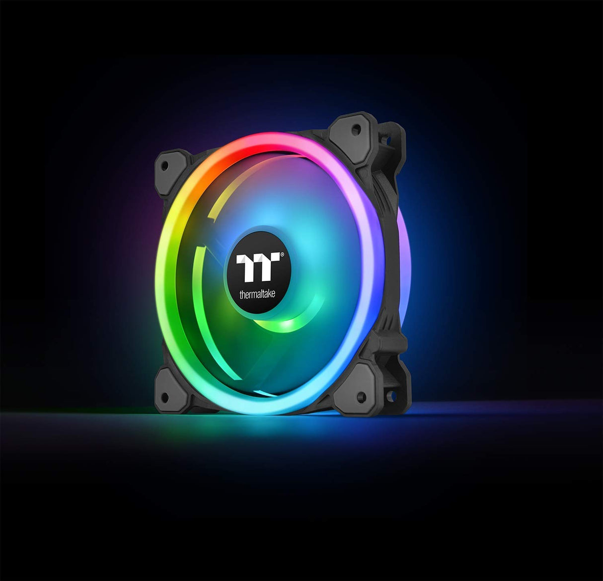 Thermaltake Riing Trio 14 LED RGB TT - Pack de 3 Ventiladores para PC, Color Negro