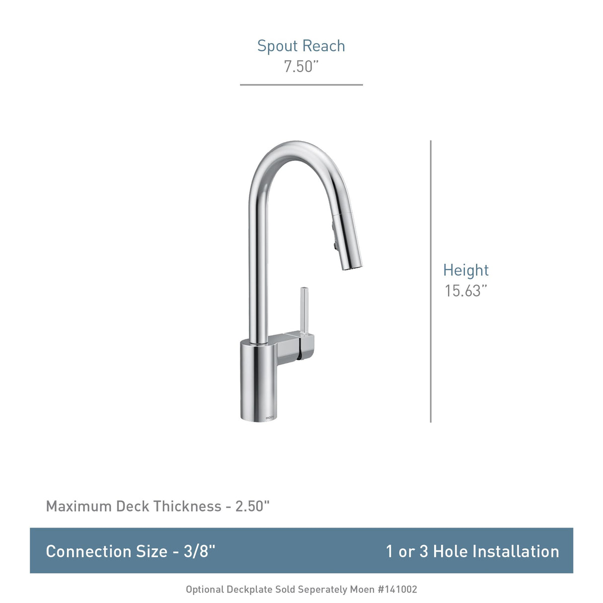 Moen 7565 Align - Grifo de cocina con rociador extraíble, oro cepillado