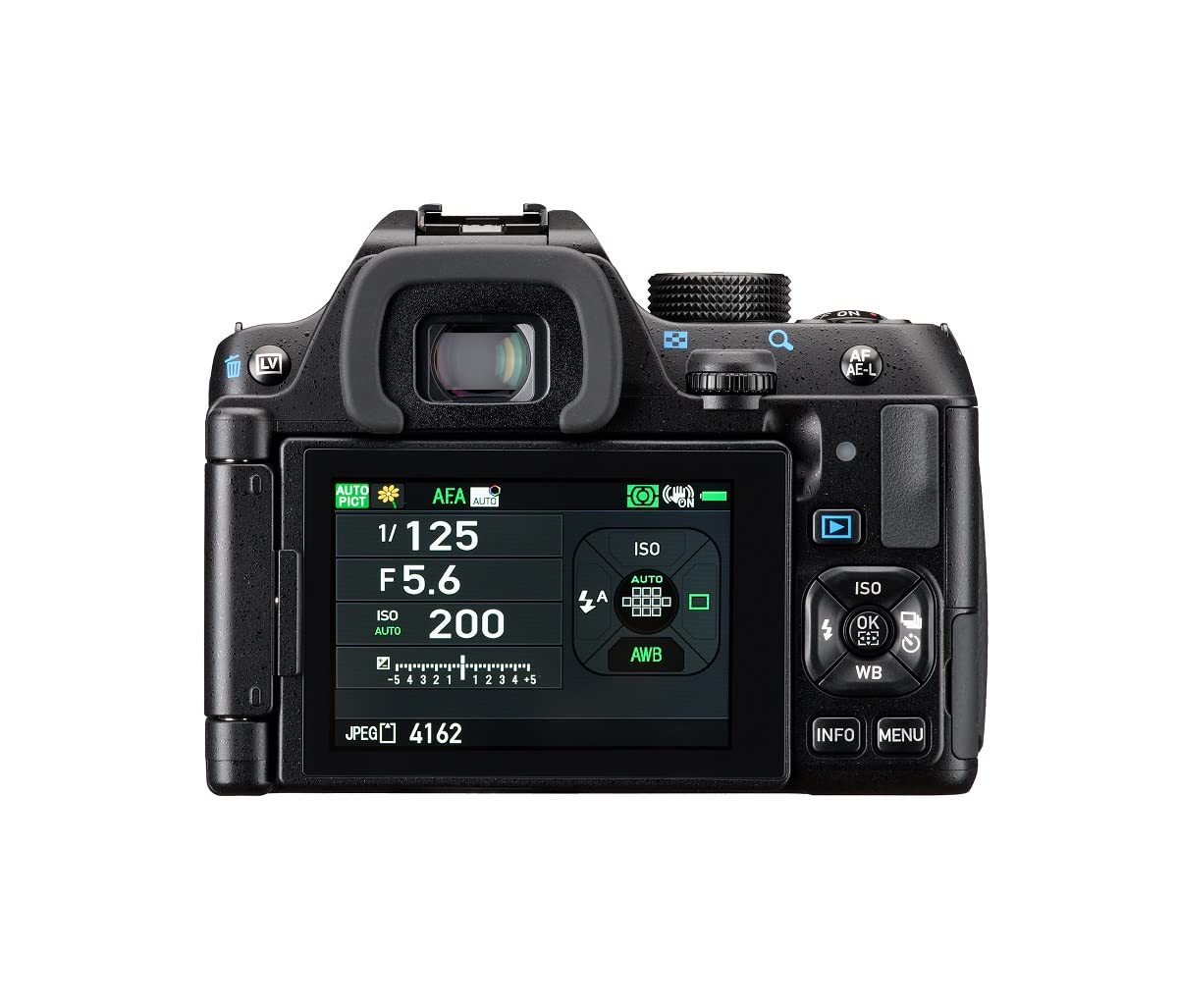 Cámara réflex Digital PENTAX KF APS-C, Kit 18-55 WR, Monitor LCD de ángulo Variable Resistente al Polvo y a la Intemperie, Color Negro