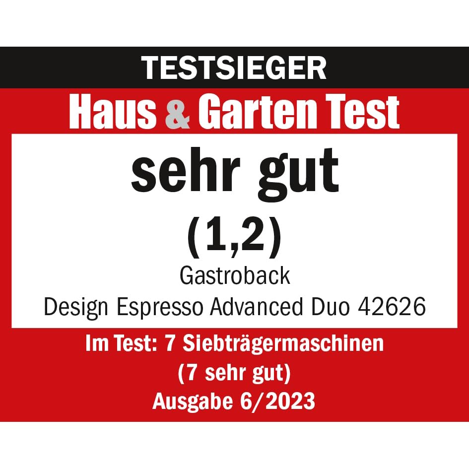 GASTROBACK Design Espresso Advanced Duo 42626 - Máquina de Espresso programable con Sistema termobloque de Doble Circuito