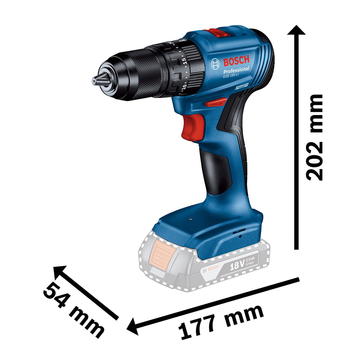 Bosch Professional 18V System atornillador de impacto a batería GDR 18V-215 + atornillador GSB 185-LI (incl. 2 baterías GBA 18V 2.0Ah, cargador GAL 18V-20, maletín)