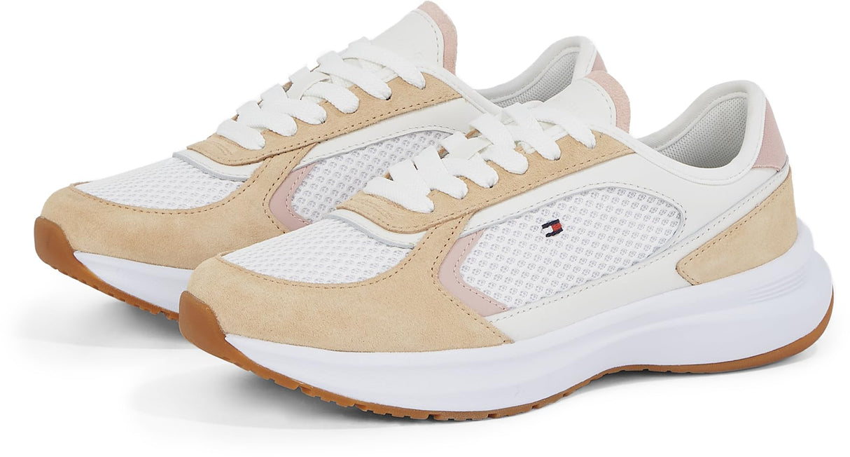 Tommy Hilfiger Runner Sneaker Mujer Sporty Low Top, Beige (Clayed Pebble), 36