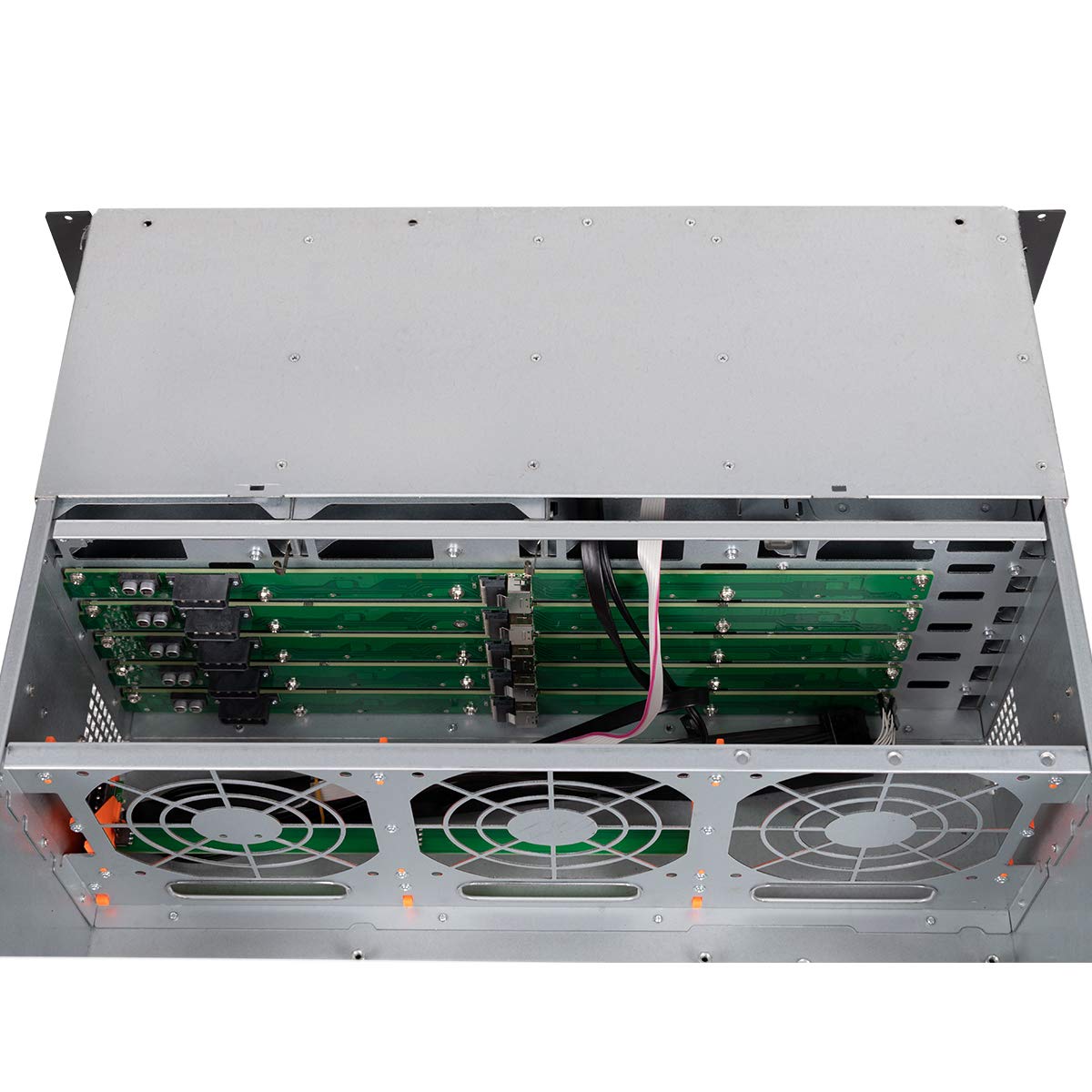 UNYKAch Caja Rack 19" 4U Hot Swap (Sustitución de Bahías en Caliente) HSW4520 ATX, 20 Bahías, para Discos de 3,5″ o 2.5”, 3 Ventiladores de 120 mm y 2 de 80 mm, 1 USB 2.0 y 1 USB 3.0