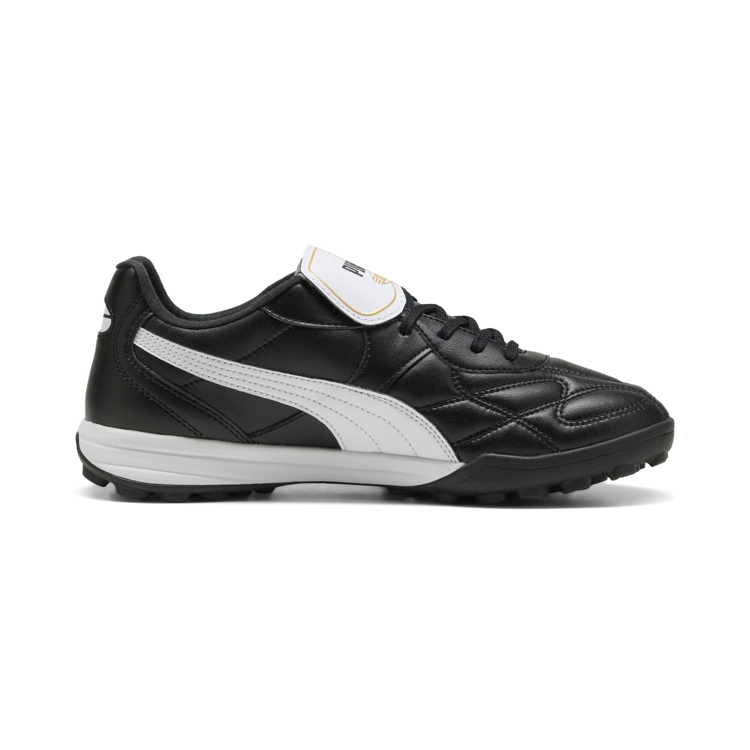 PUMA King Top TT, Zapatillas de fútbol Unisex Adulto, Negro Blanco Oro, 42 EU