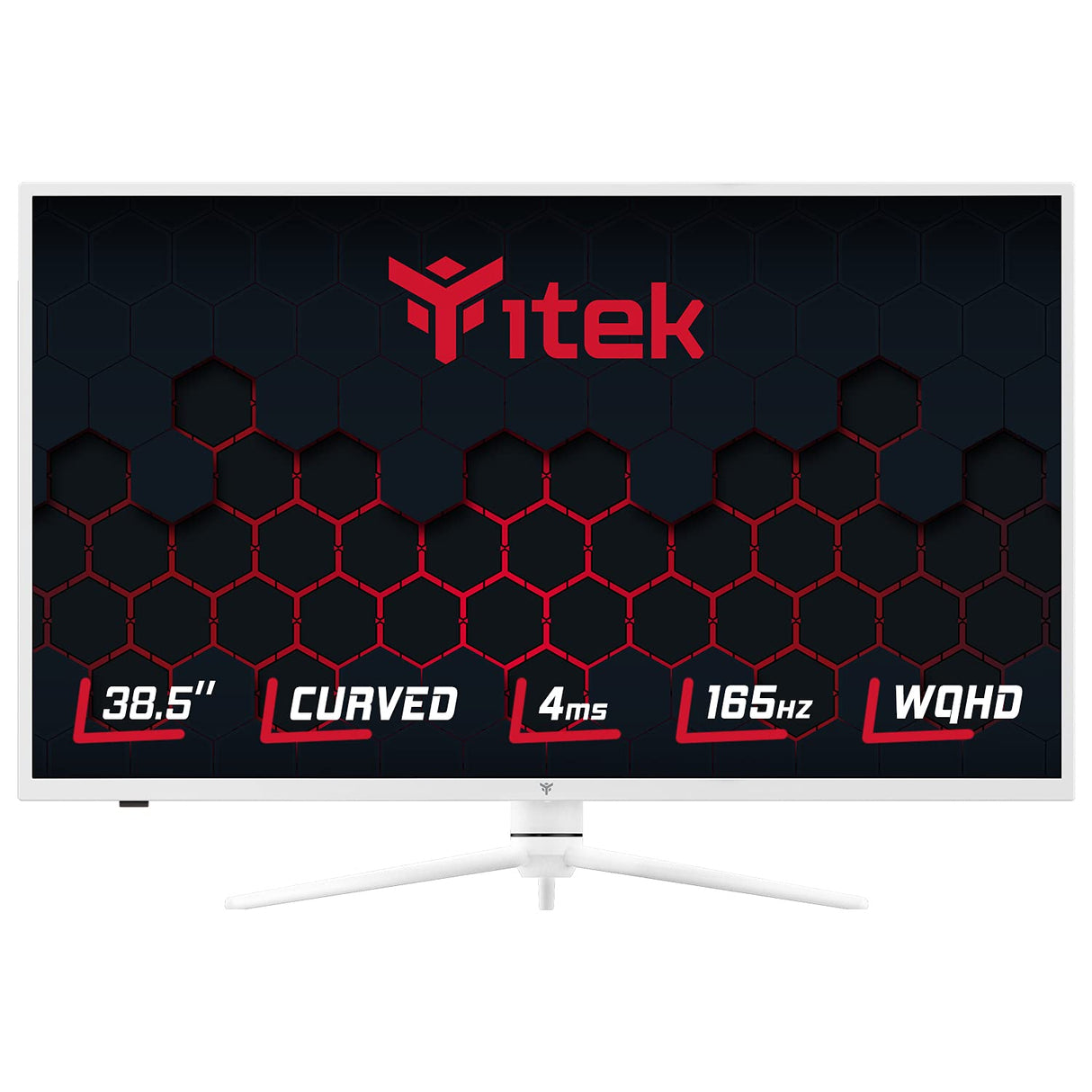 Itek Monitor Gaming GGC, Curvo (3000R), 38.5", 2560x1440 (WQHD), 16:9, HDR400, VA, 165Hz, 1ms, FreeSync, G-Sync, HDMI, Display Port, Audio, LED RGB, Altura Regulable, Blanco Brillante