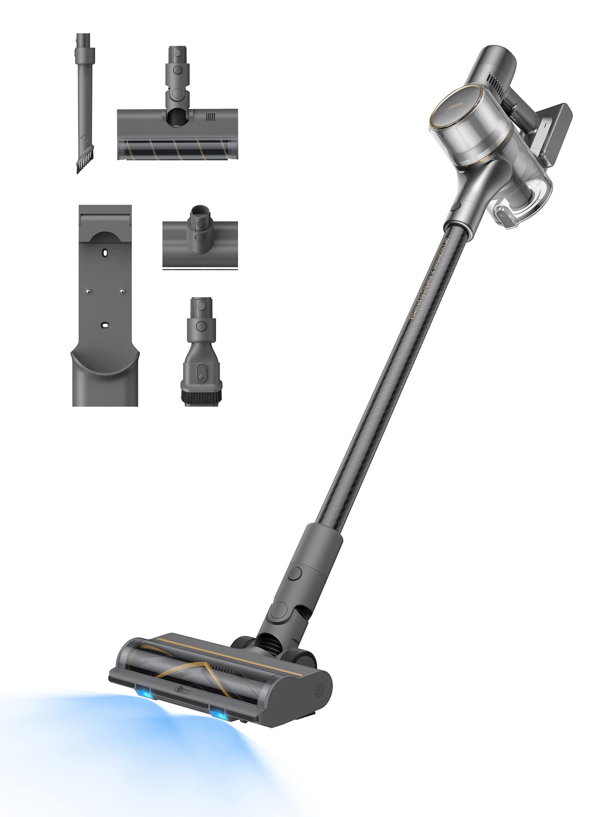 dreame R20 Aspirador inalámbrico, Succión Potente 190 AW, Funcionamiento 90 min, Detección de Suciedad, Pantalla LED, Luces LED Azules, Diseño antienredos, para hogar, Pelo Mascotas, Alfombras