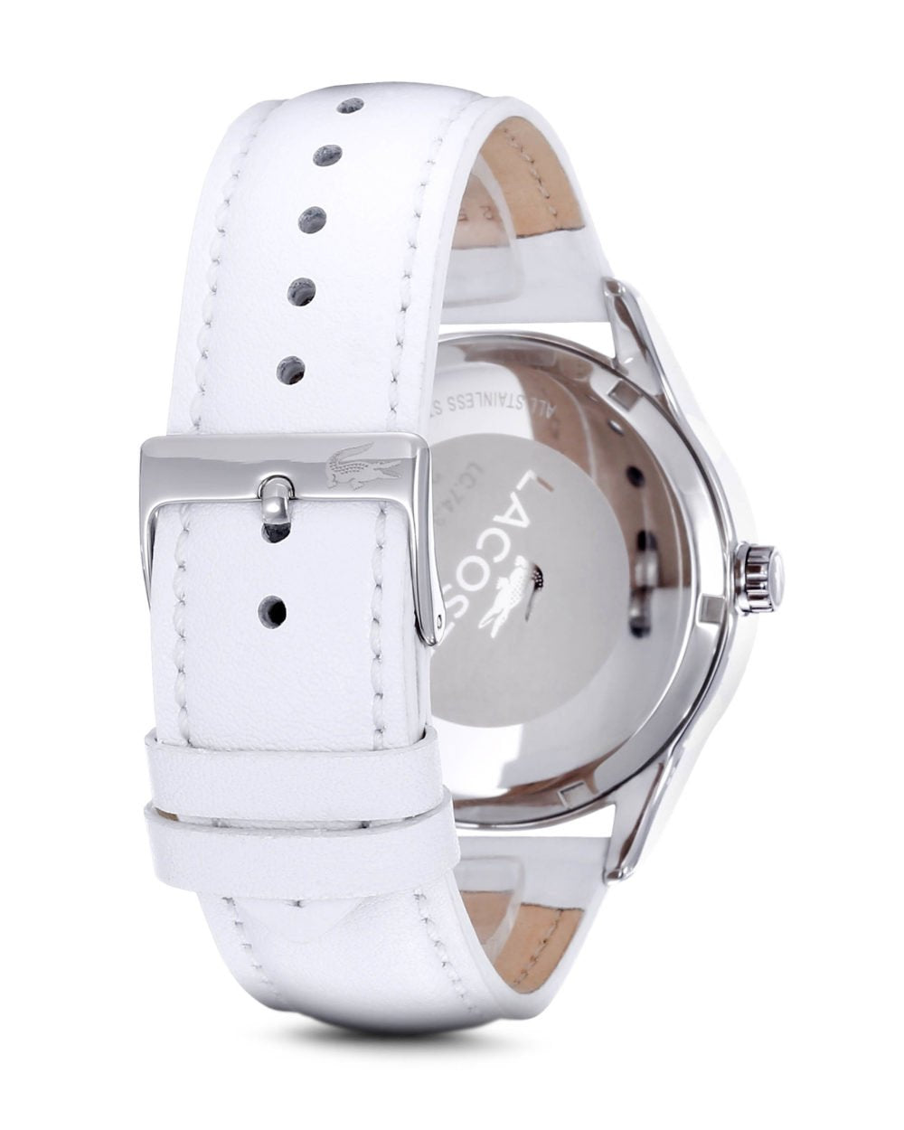 Lacoste Reloj Analógico de Cuarzo para Mujer Colección Victoria con Correa de Cuero Blanca - 2000822