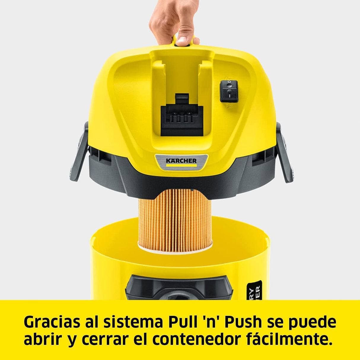Kärcher 36 V Aspirador multiuso WD 3 Battery, aspiración en seco y húmedo, filtro de cartucho, manguera: 2 m, capacidad: 17 l, rendimiento: 300 W, compatible con batería 36 V, batería no incl.
