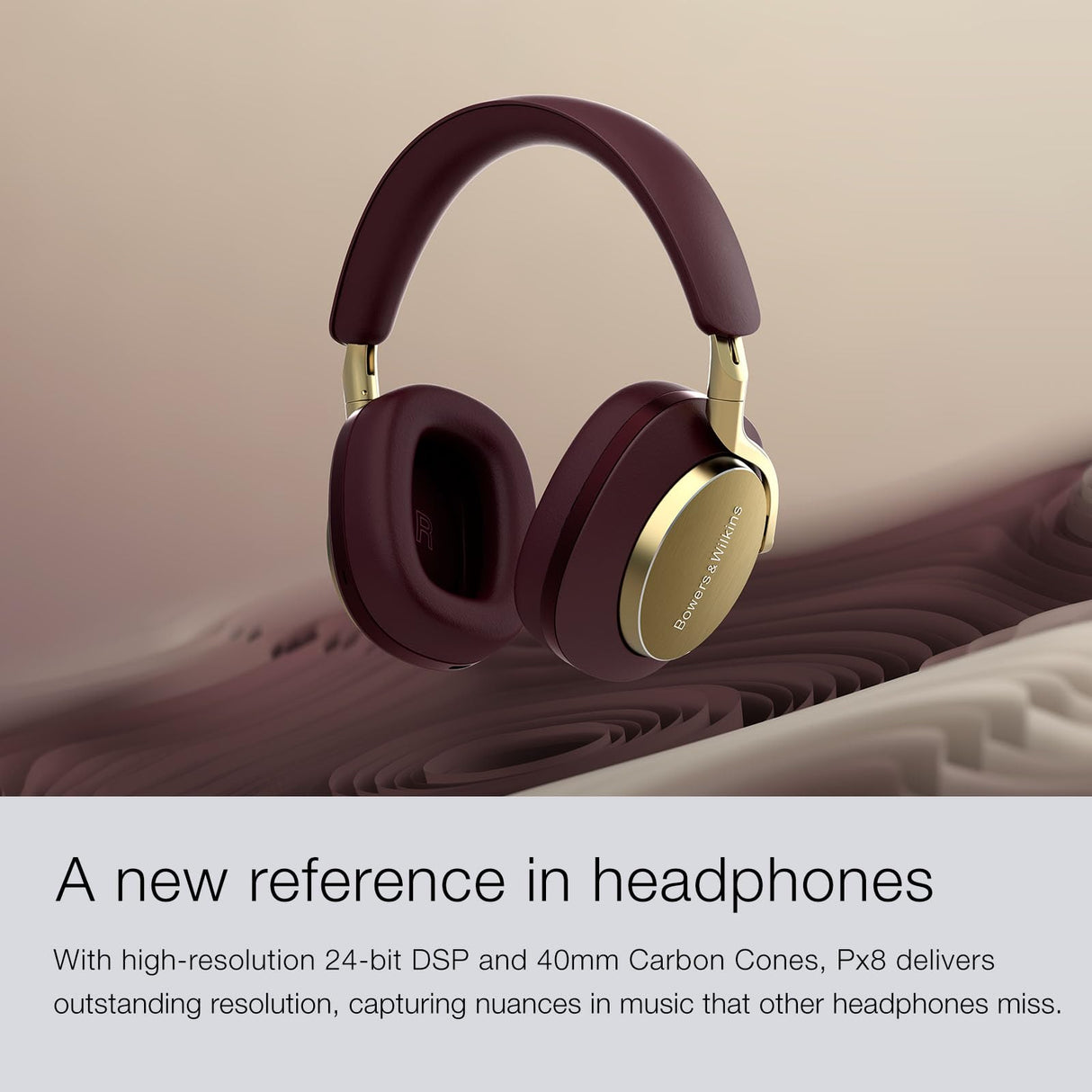 Bowers & Wilkins PX8 Flagship Auriculares inalámbricos con cancelación de Ruido con Bluetooth 5.0 y Carga rápida, 30 Horas de reproducción de Alta resolución y micrófono Integrado, Color Negro