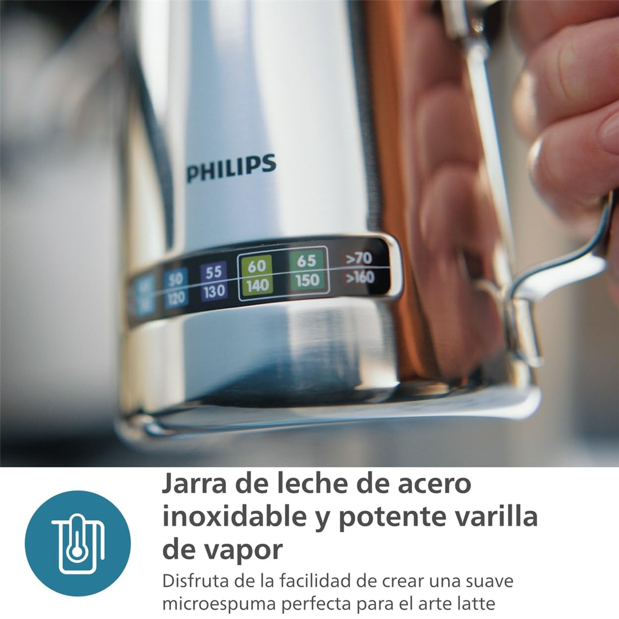 Cafetera espresso semiautomática Philips Barista Brew - Espresso simple y doble + Botón Americano, recipiente de 250 g de café en grano, guía intuitiva, prensado calibrado, acero Inox (PSA3218/01)