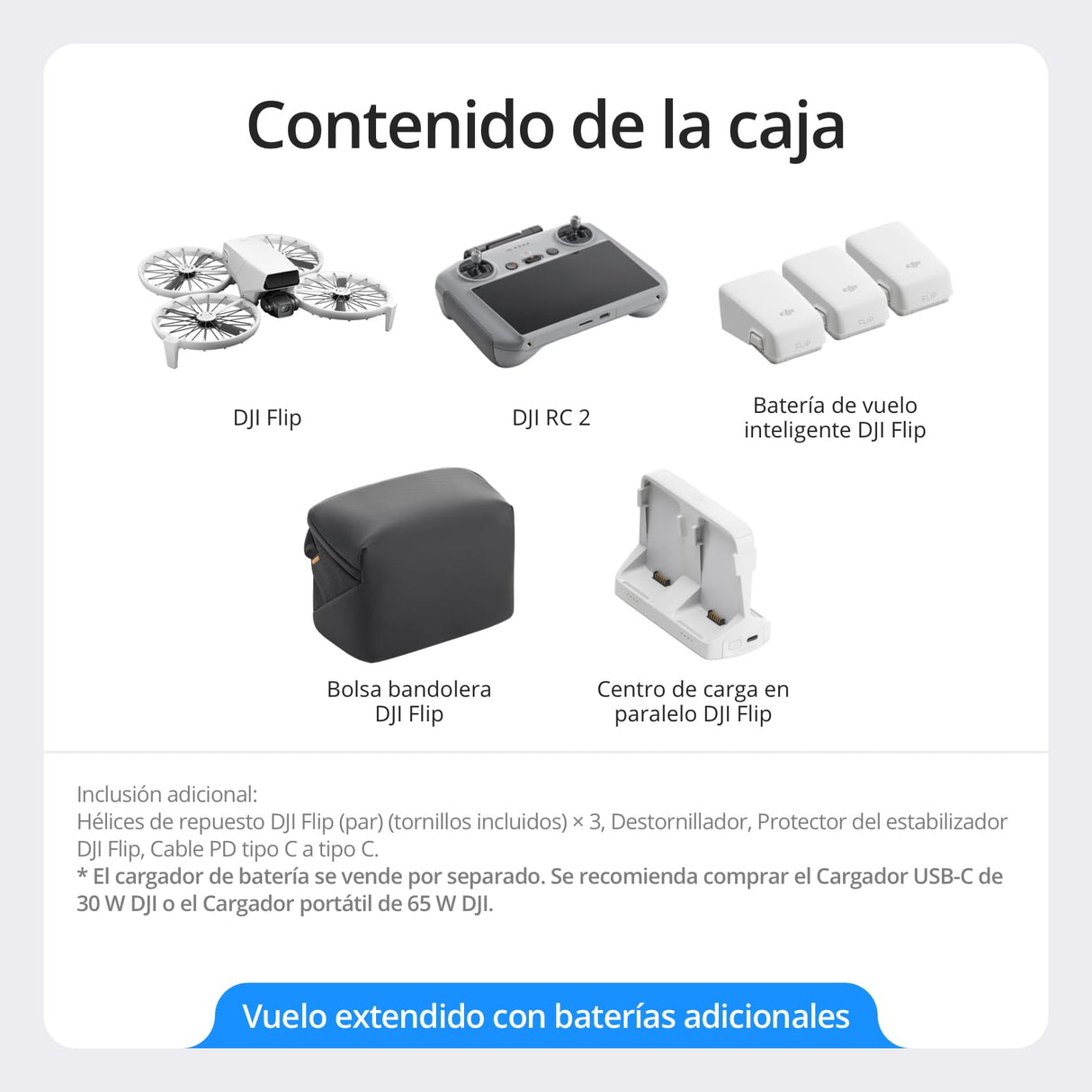 El Pack DJI Flip Vuela Más (Control Remoto con Pantalla RC 2), dron con cámara 4K UHD para Adultos, despegue Desde la Palma, Retorno automático, 3 baterías para un Tiempo máx. de Vuelo de 93 min