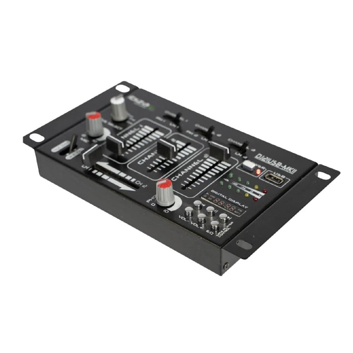 Ibiza - DJ21USB-MKII - Mezclador de 4 vías/7 canales con varias entradas - USB - Negro