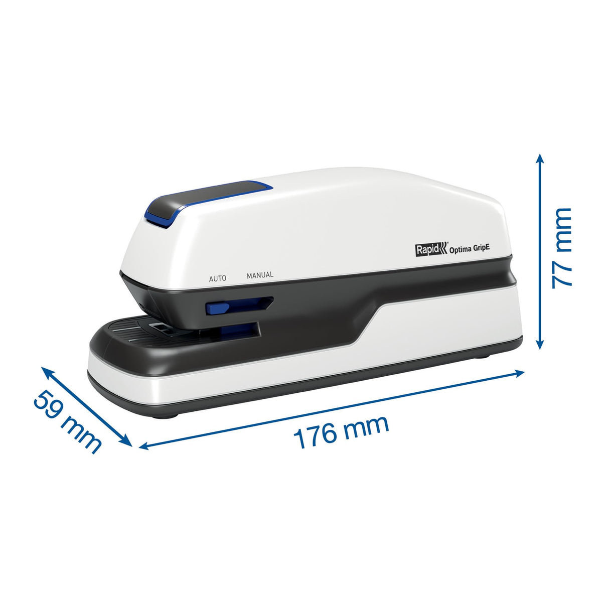 Rexel Rapid Grapadora Eléctrica Contactless Optima GripE, Grapadora Automática con 1000 Grapas Incluidas, Grapadora Color Blanco, Hasta 20 Hojas, 2102349