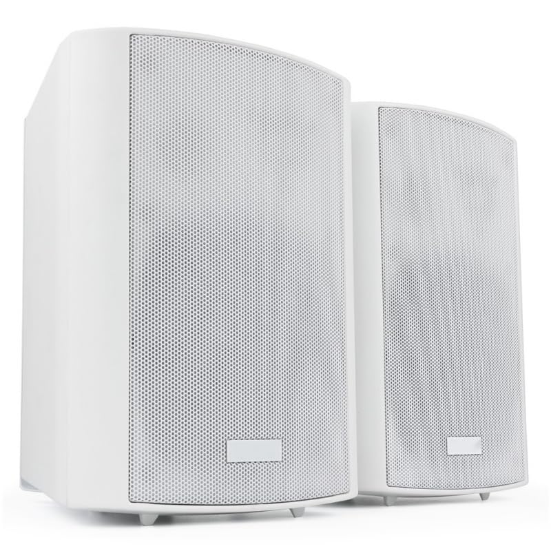 glowster Altavoces autoamplificados de Pared Blancos, Sonido Envolvente, fácil instalación, Ideales para música y amplificación en Espacios reducidos.