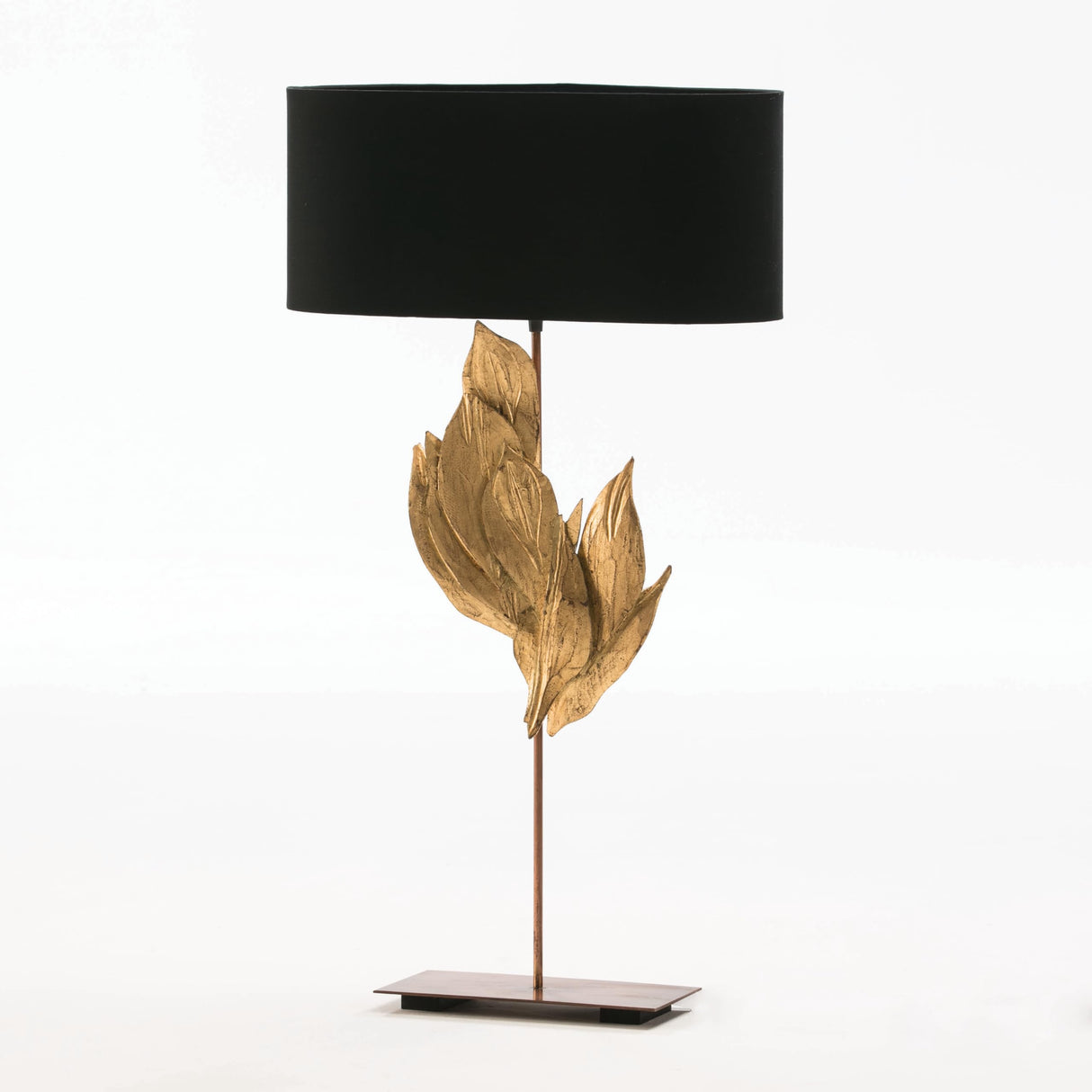 LAMPARA SOBREMESA 30X15X76 METAL/MADERA PANTALLA NEGRO
