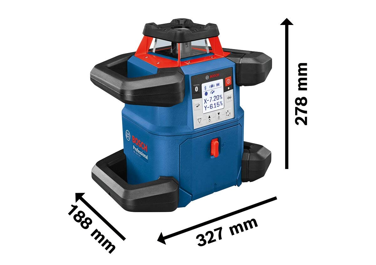 Bosch Professional Sistema 18V Nivel Láser Giratorio GRL 600 CHV (1 Batería 18V x 4.0 Ah + Cargador, Función Aplicación, Alcance Diámetro: hasta 600m, en Maletín), Color Azul