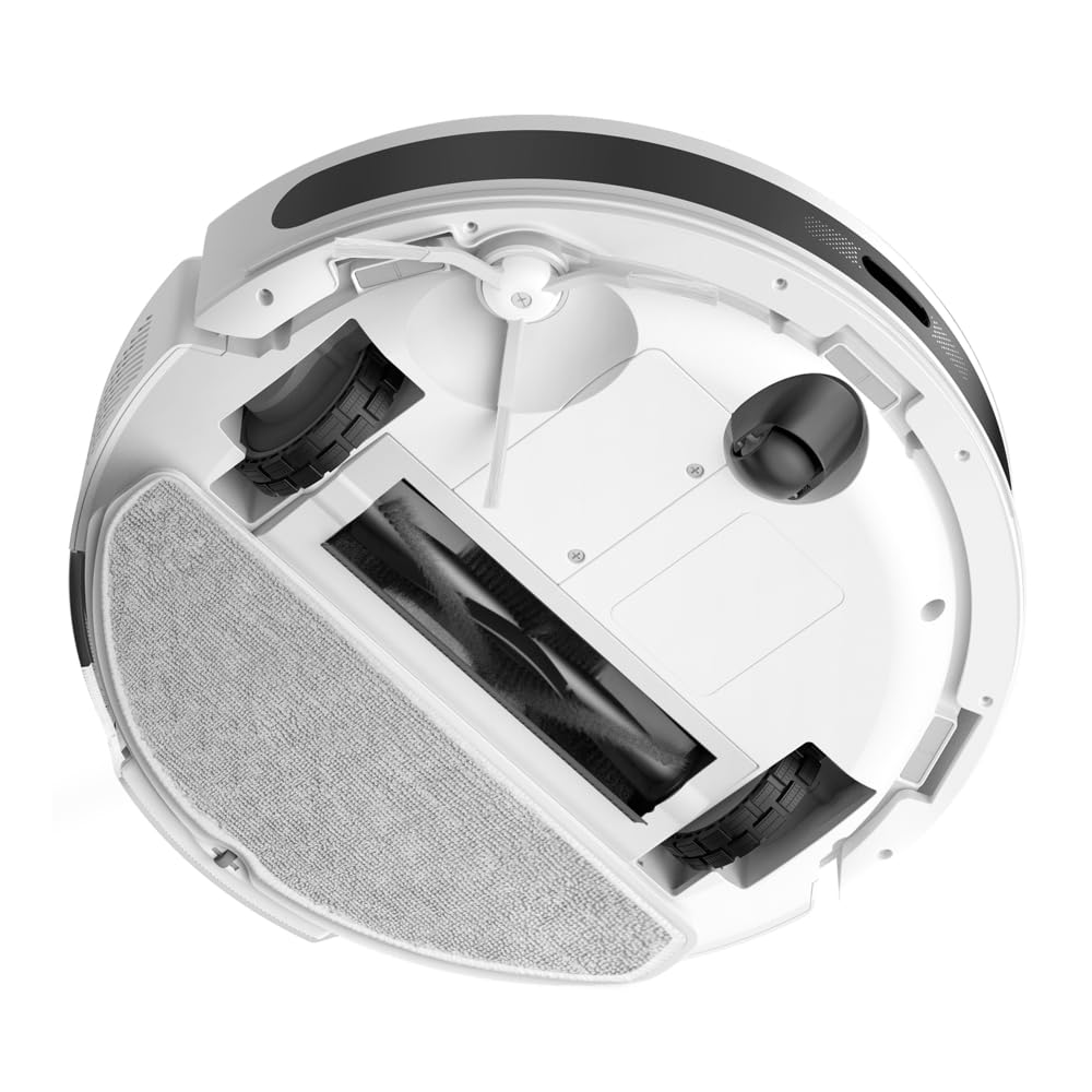 Tapo RV20 MAX Plus Robot Aspirador, Blanco, con 5300Pa de succión, Base de autovaciado, navegación láser LiDAR, mapeo Inteligente, Limpieza 4 en 1, Control por Voz y App, Solo 83 mm de Alto