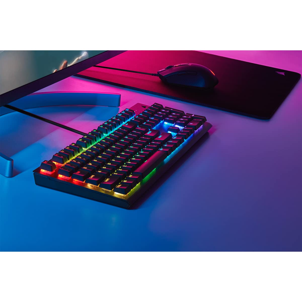 Corsair Compatible con K60 RGB Pro de bajo Perfil para Juegos Tastatur, RGB LED - Negro