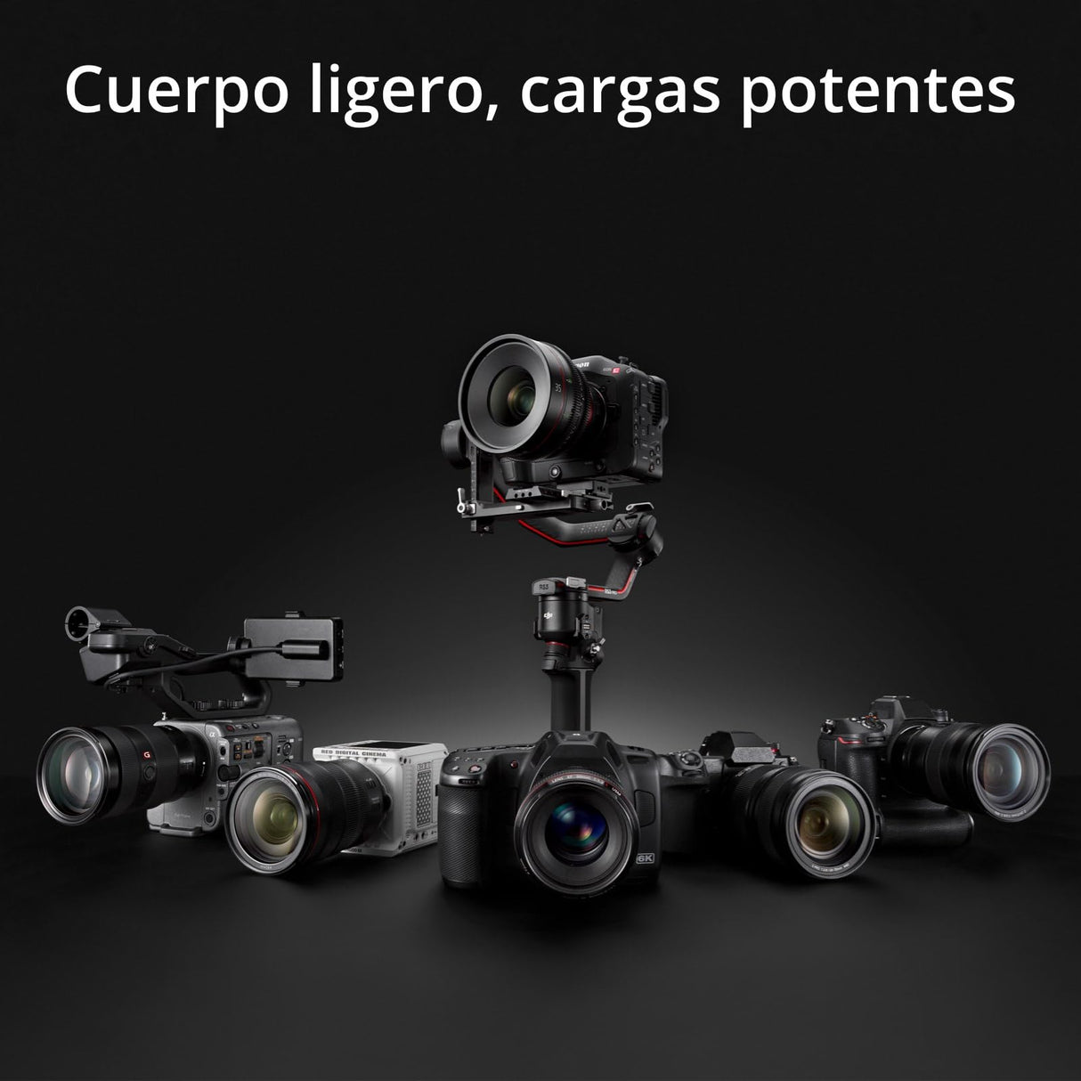 DJI RS 3 Pro, estabilizador portátil en Tres Ejes para cámaras de Cine y DSLR de Canon/Sony/Panasonic/Nikon/Fujifilm/BMPCC, Bloqueo automático de los Ejes, Brazos de los Ejes de Fibra de Carbono