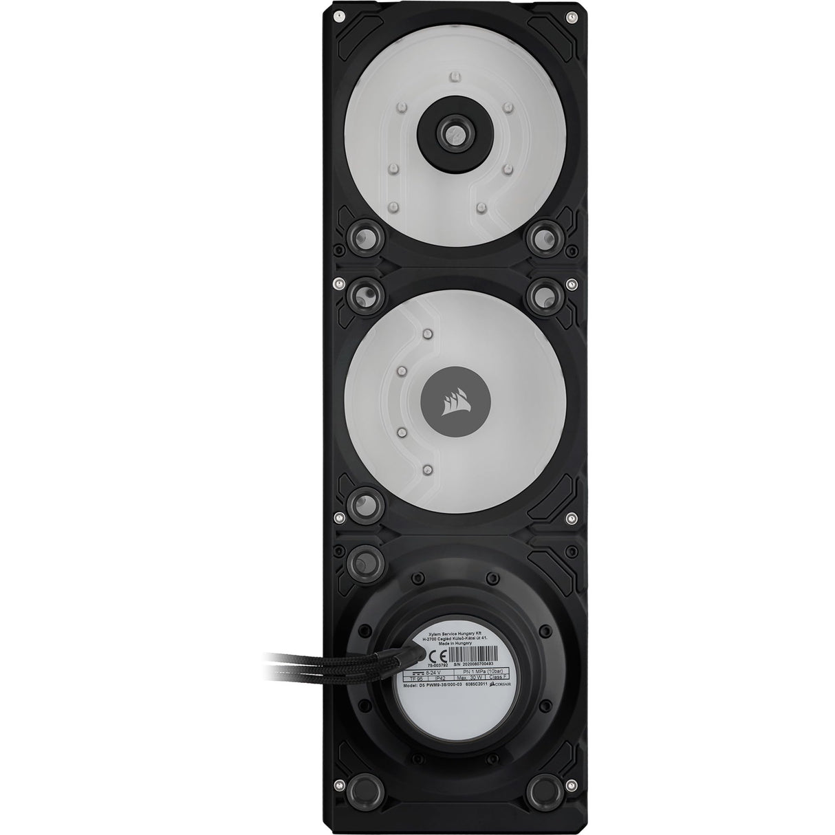 Corsair Hydro X Series XD7 RGB Pack de Bomba/Depósito (Sistema de Placa de Distribución de 360 mm, Bomba PWM D5, Depósito de 140 ml, 36 LED RGB Direccionables Individualmente) Negro