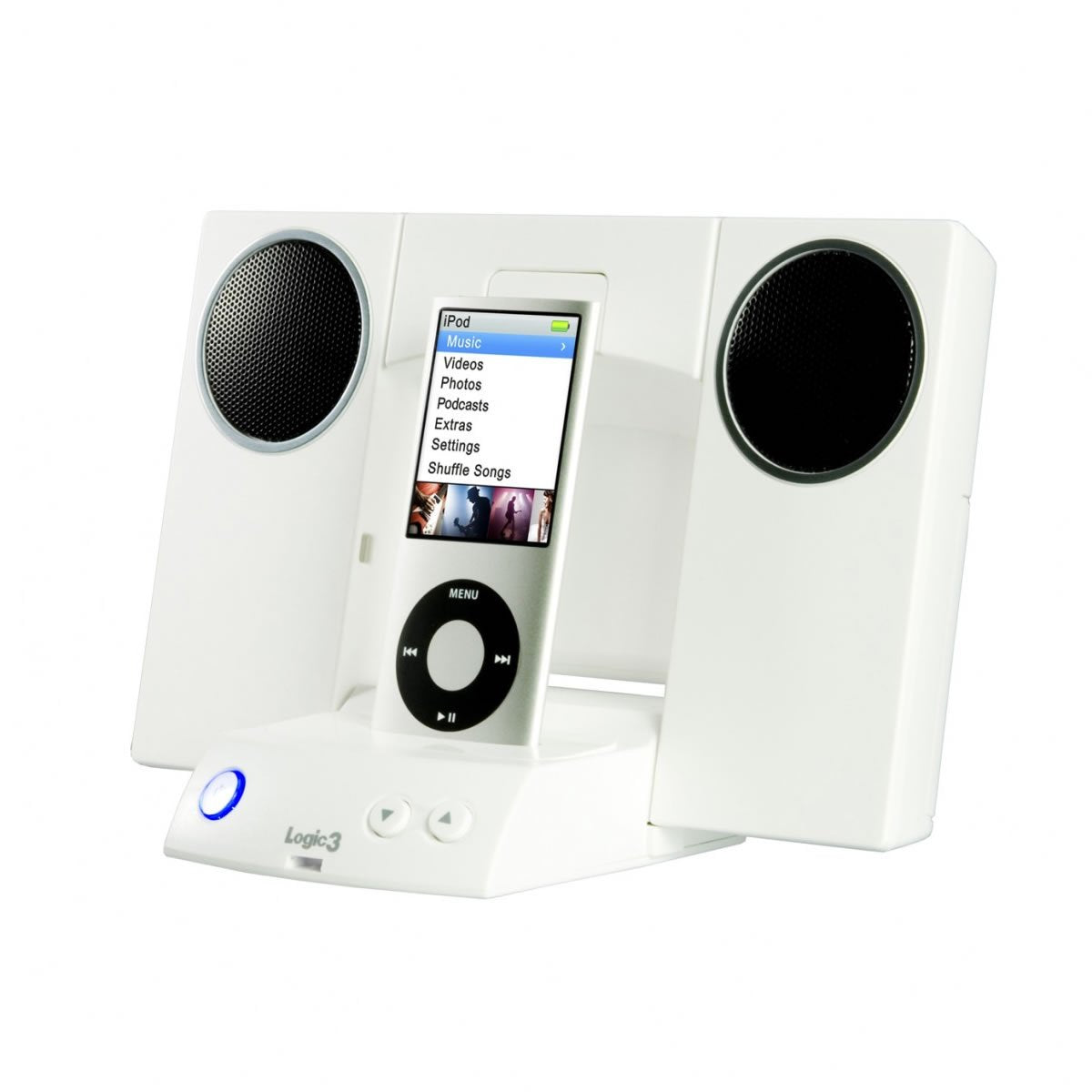 Logic3 i-Station11 - Altavoces (2.0, 6 W, 200-20000 Hz, AA, 160 x 27 x 113 mm, Color blanco) (importado)
