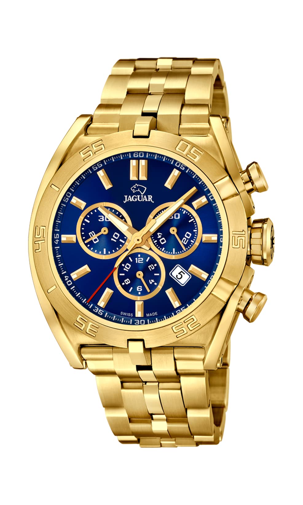 JAGUAR Reloj Modelo J853/3 de la colección Executive, Caja de 45,8 mm Azul con Correa de Acero Chapado para Caballero