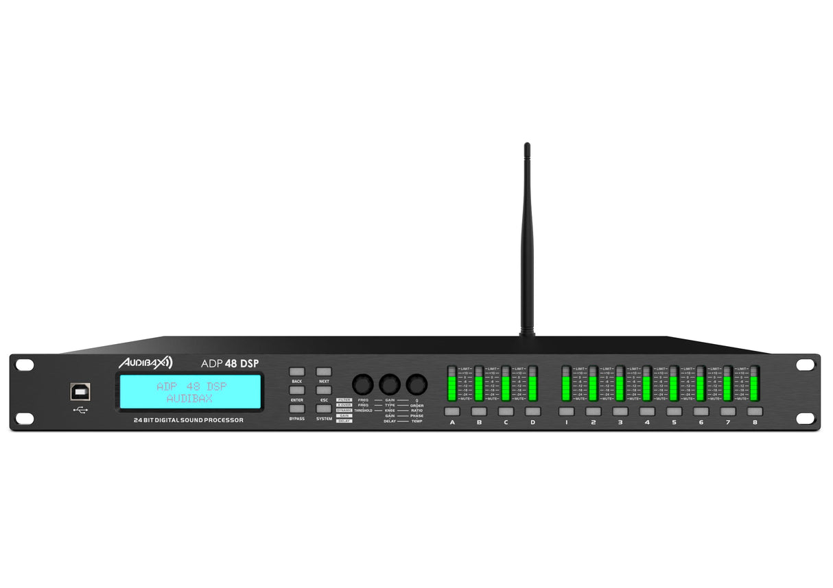 Audibax ADP 48 DSP Procesador de Sonido Crossover Digital 19" 8 Canales de Salida