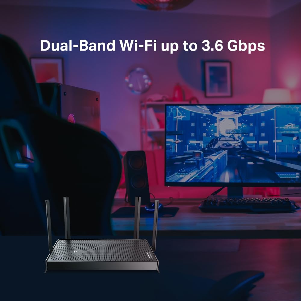 TP-Link BE3600 - Enrutador Wi-Fi 7 de Doble Banda, inalámbrico y cableado, hasta 3.6 Gbps, Puertos Multi-Gigabit 2.5G, MLO, Juegos y transmisión, Compatible con EasyMesh, fácil configuración,