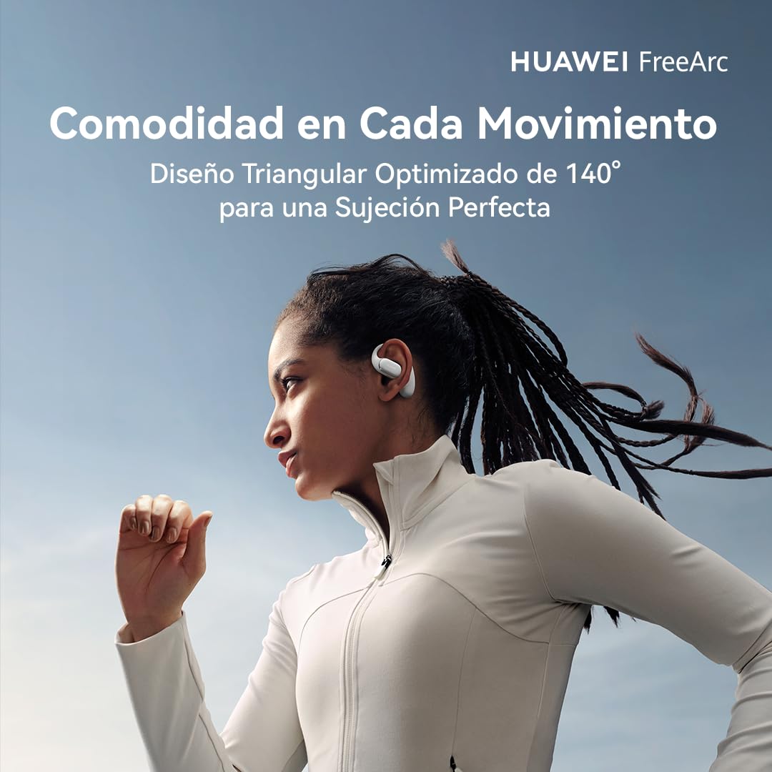 HUAWEI FreeArc Auriculares Open-Ear, Inalámbricos Bluetooth, Resistencia al Agua IP57, 28 Horas, Auriculares Deportivos con iOS,Android o Windows, Gris