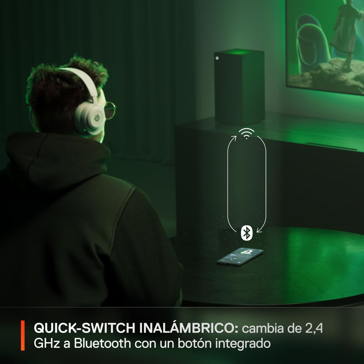 SteelSeries Arctis Nova 5X Blanco Cascos Xbox Inalámbricos - Xbox, PC, Switch 2, móvil - Controladores magnéticos de neodimio - Más de 100 preajustes - Batería de 60h - 2,4 GHz o BT - Micro Gen2.X