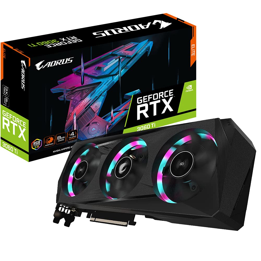 Gigabyte Technology AORUS GeForce RTX 3060 Ti Elite 8G NVIDIA 8 GB GDDR6(NO VALIDO para MINERIA), Único (GV-N306TAORUS E-8GD V2)