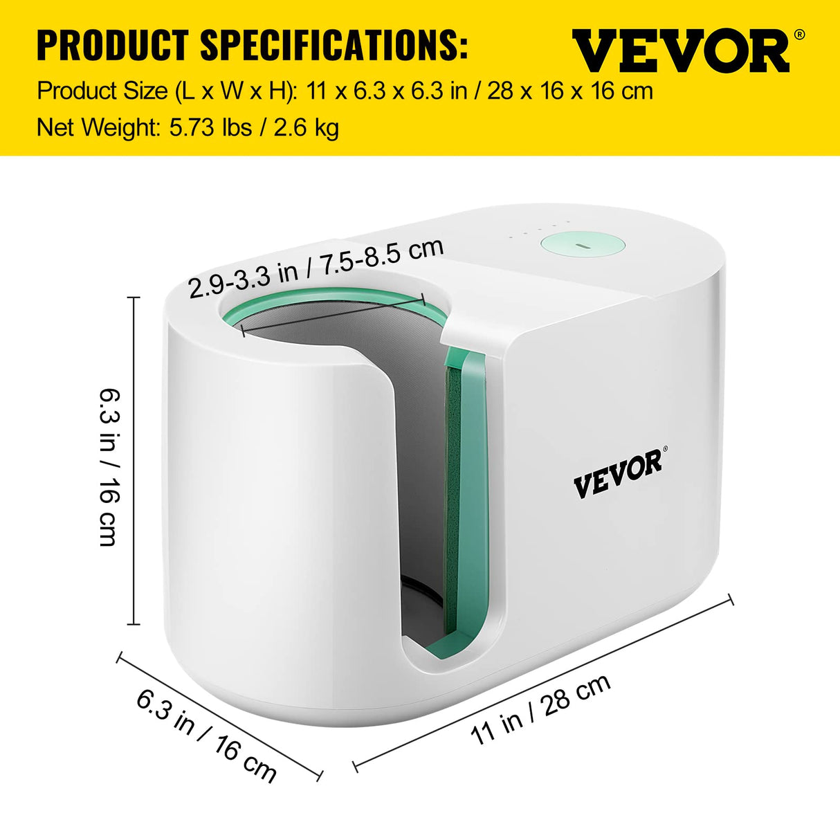 VEVOR Prensa Térmica para Tazas 280W Máquina de Prensado de Tazas 11-15oz Blanco Prensa de Calor para Tazas de Sublimación para Dibujar Proyectos, Imprimirlos y Pegarlos en la Superficie de la Taza