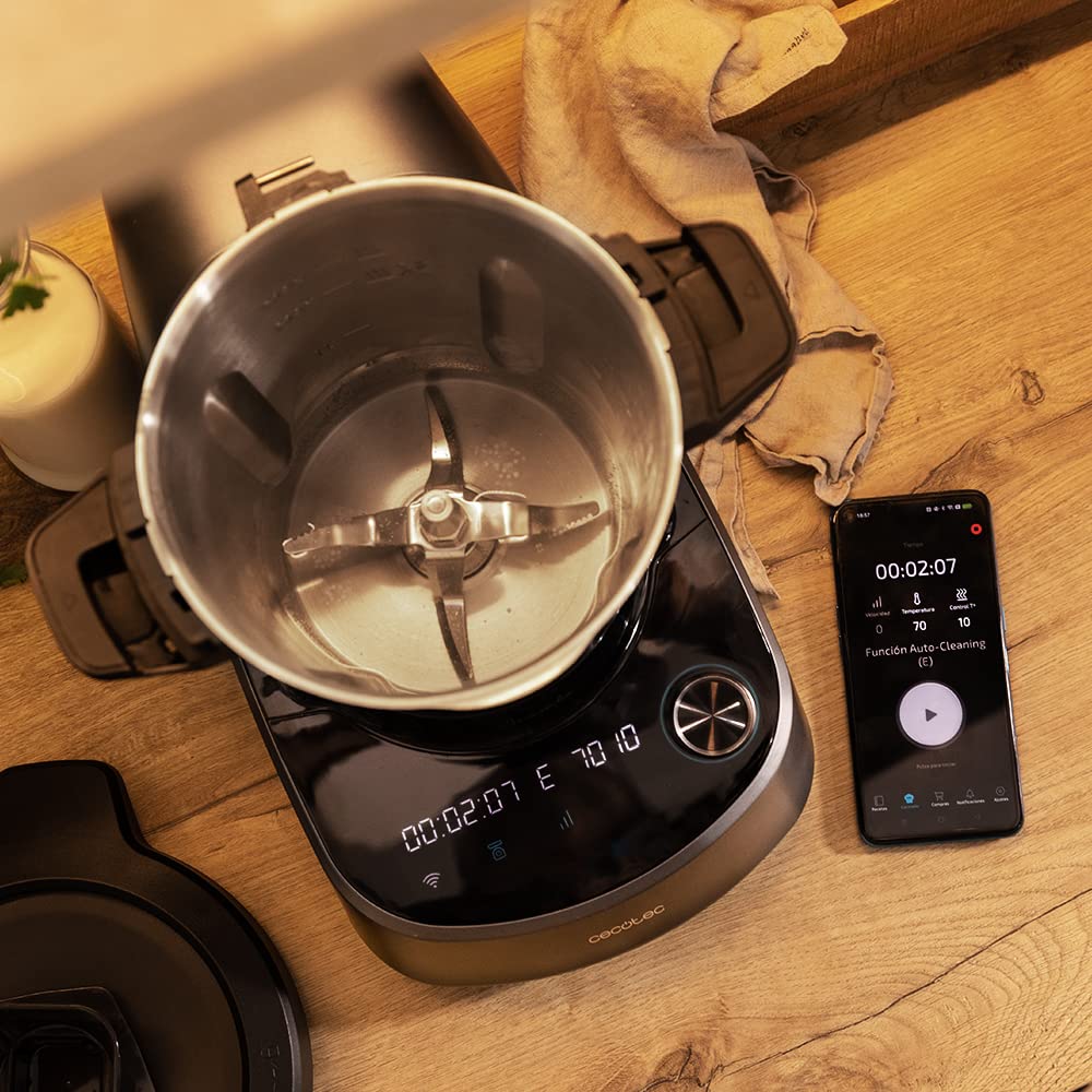 Cecotec Robot de Cocina Multifunción Mambo 11090 Habana. 1600 W, 37 Funciones, APP, Báscula, Jarra Antiadherente Habana y Jarra de 3,3 Litros de Acero Inox, Recetario y Accesorios