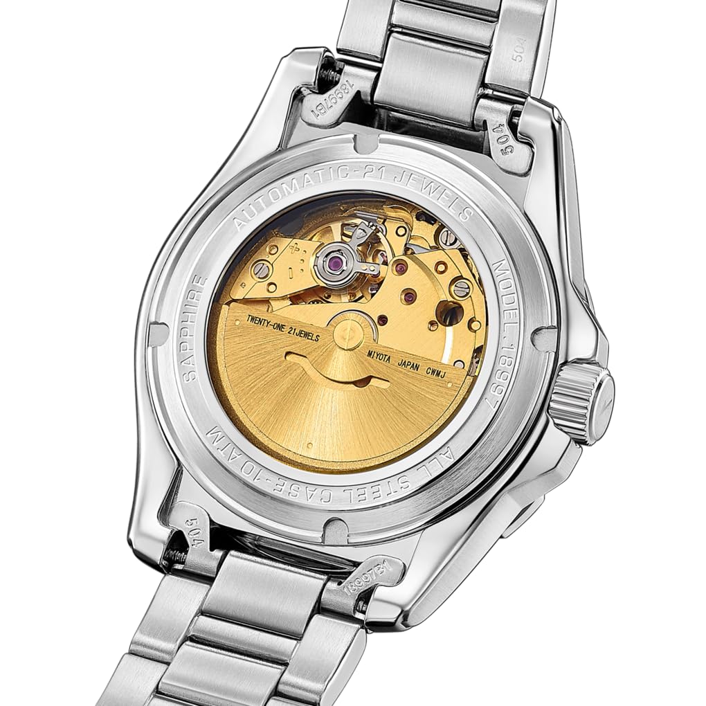 LOTUS Reloj Automático Hombre de Acero Inoxidable 316l Plateado Reloj Analógico Hombre - Calendario - Cristal Zafiro de Alta Resistencia - Resistente al Agua 10 ATM 18997/1