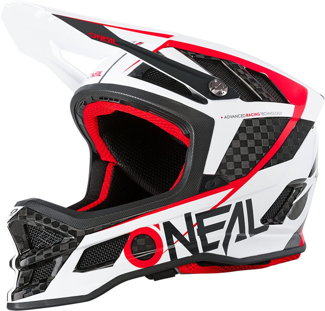 O'NEAL | Casco de Ciclismo de montaña | MTB Downhill | Tecnología de absorción de Impactos IPX®, Carcasa Ligera de Fibra de Carbono | Casco Blade Carbon IPX® GM | Adulto | Negro Blanco | Talla XL