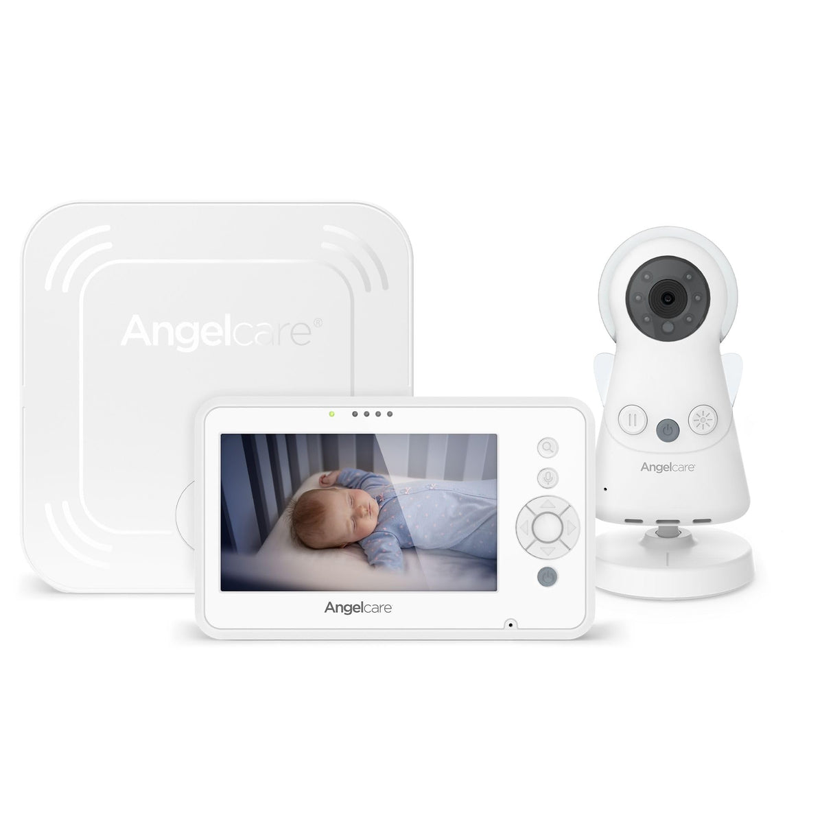 Angelcare - Vídeo con Monitor de Movimiento AC25, Pantalla de 4,3", cámara HD, luz Nocturna y cunas, Alcance hasta 150 Metros