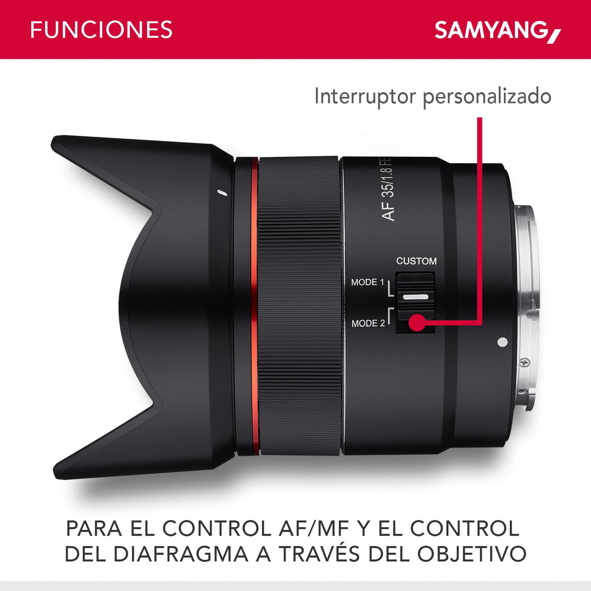 Samyang AF 35 mm F1,8 FE + estación de Lente para Sony E-Mount Full Format & APS-C I Ultra Ligero Gran Angular con Enfoque automático rápido I Distancia Focal Fija para Sony Alpha A7C, A7 III, A6100,