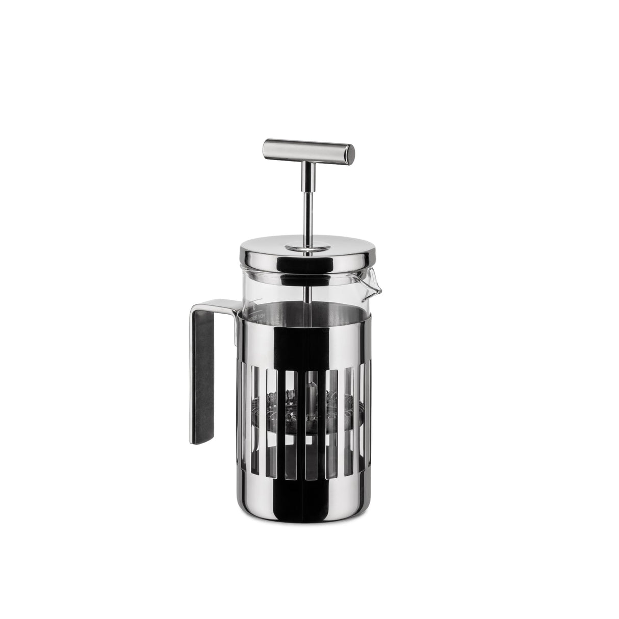 Alessi 9094/3 - Cafetera de Design a Filtro-Presión o Para Infusiones en Acero Inoxidable 18/10 Brillante y Vidrio Resistente al Calor, 3 Tazas